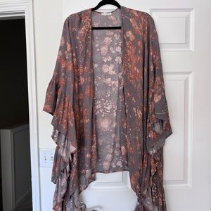Neutral colored floral tunic